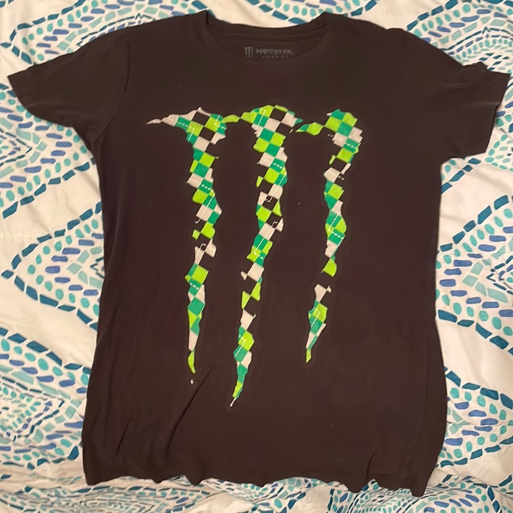green monster shirt, in okay condition
